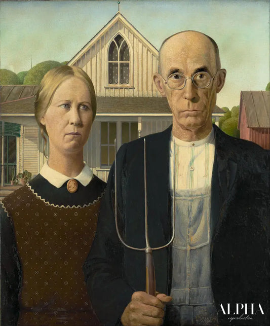 American Gothic - Grant Wood - Reproductions de tableaux et peintures haut de gamme