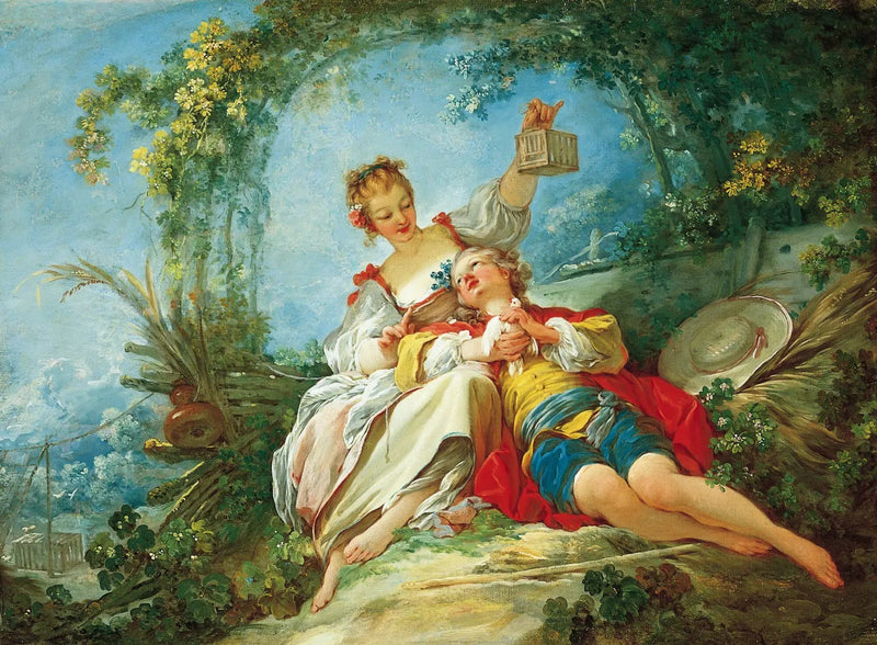 Lyckliga älskare - Jean-Honoré Fragonard