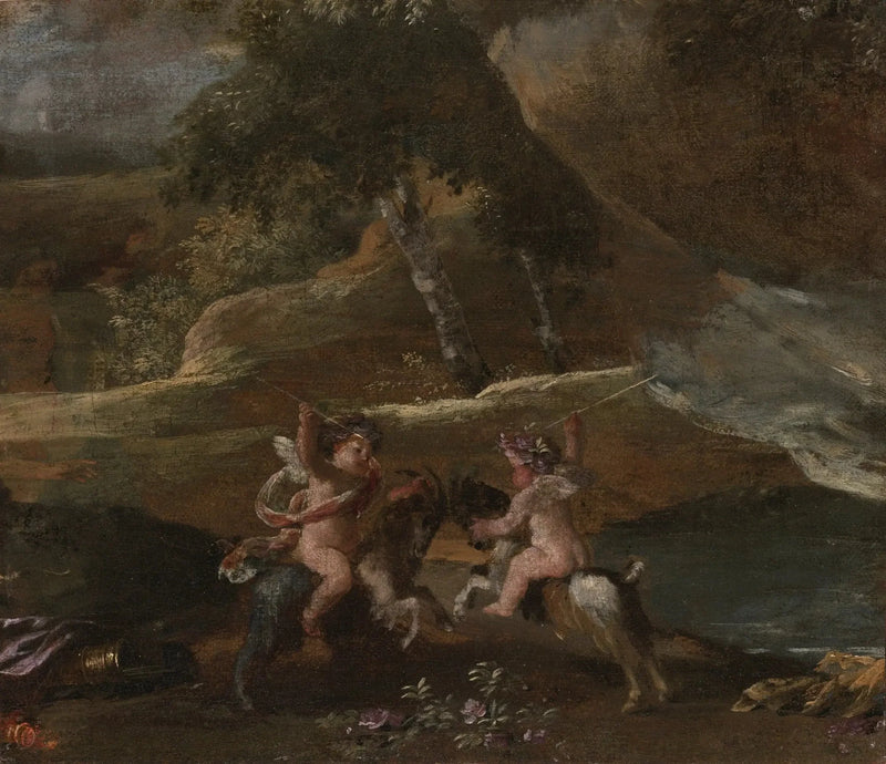 Kärlekspar som rider på getar - Nicolas Poussin