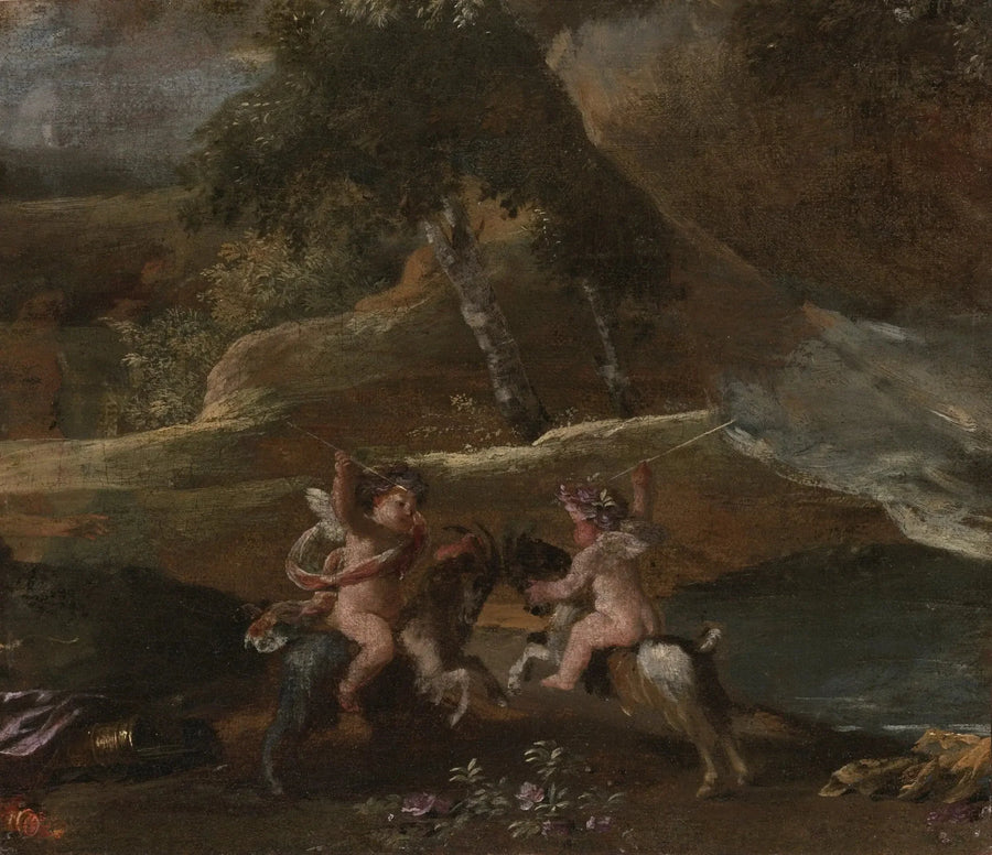 Kärlekspar som rider på getar - Nicolas Poussin
