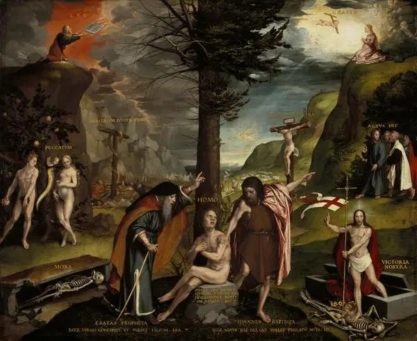 En allegori över Gamla och Nya testamentet - Hans Holbein den yngre