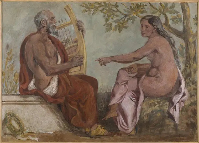 Anacreon och en ung flicka - Eugène Delacroix