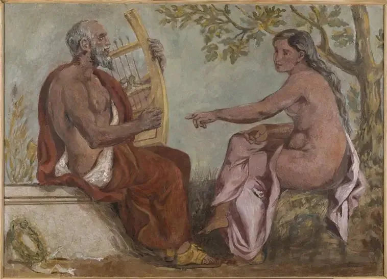 Anacreon och en ung flicka - Eugène Delacroix
