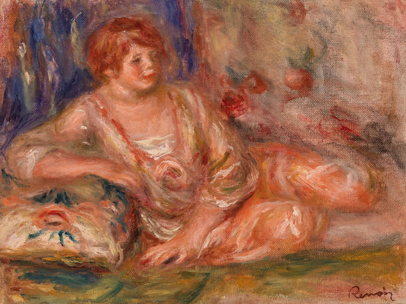 Andrée i rosa, liggande (Andrée i rosa utsträckt) - Pierre-Auguste Renoir