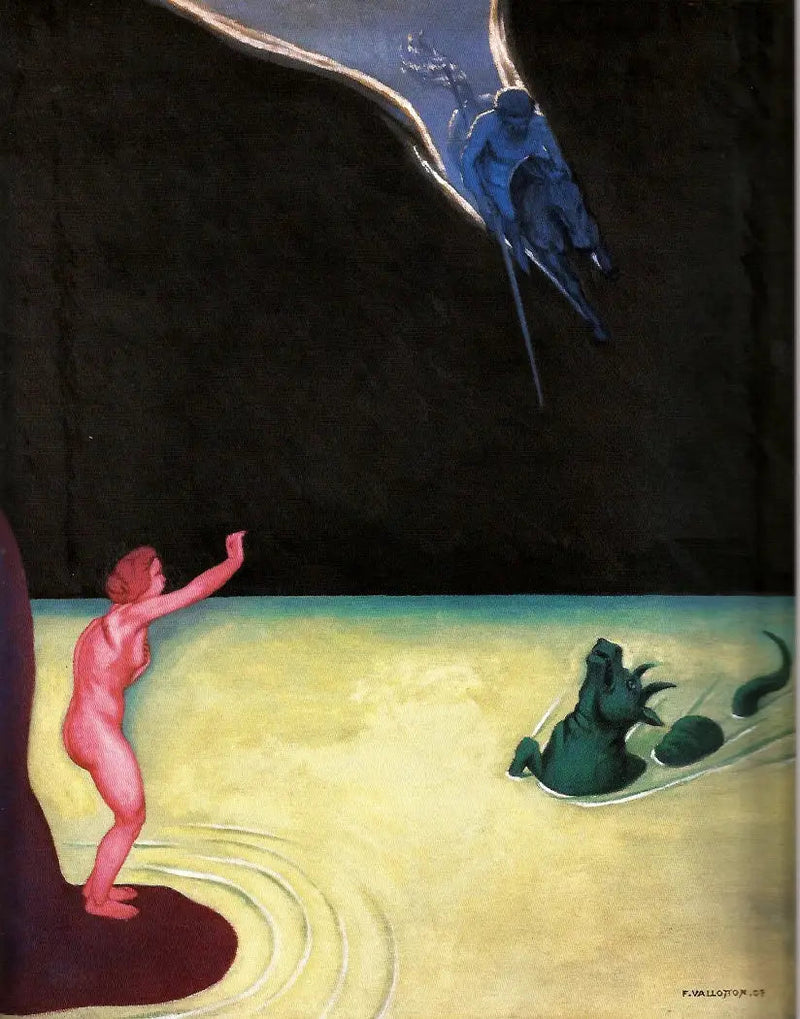 Andromeda stående och Perseus - Félix Vallotton
