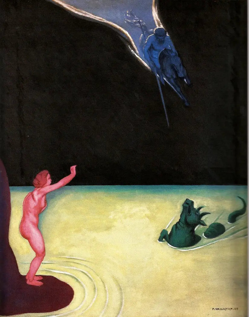 Andromeda stående och Perseus - Félix Vallotton