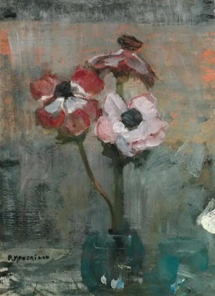 Anemoner i en vas - Piet Mondrian