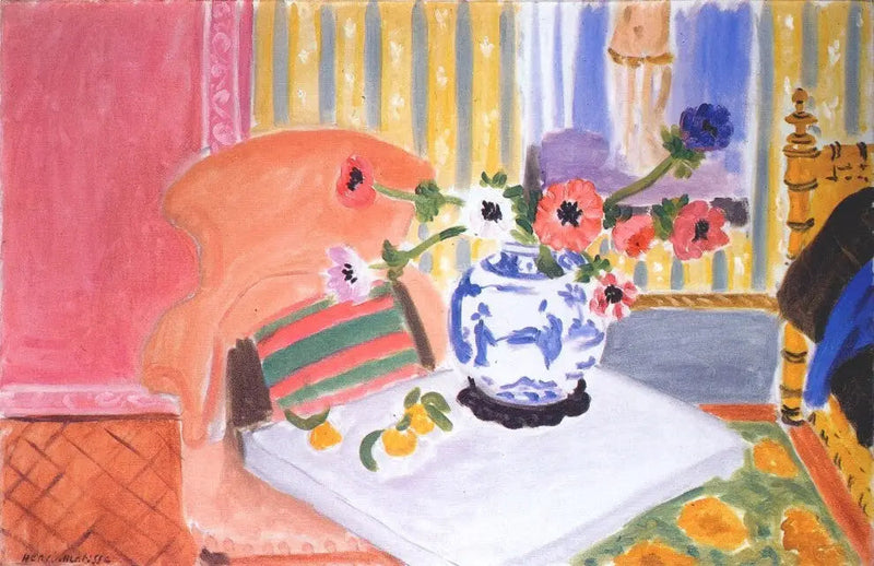 Anemoner och Kinesisk Vas - Henri Matisse