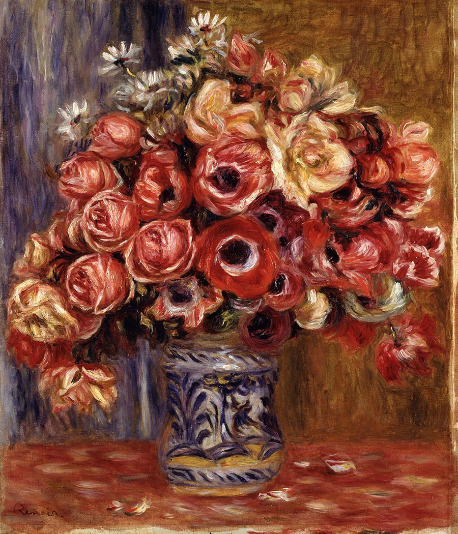 Anemoner och rosor - Pierre-Auguste Renoir