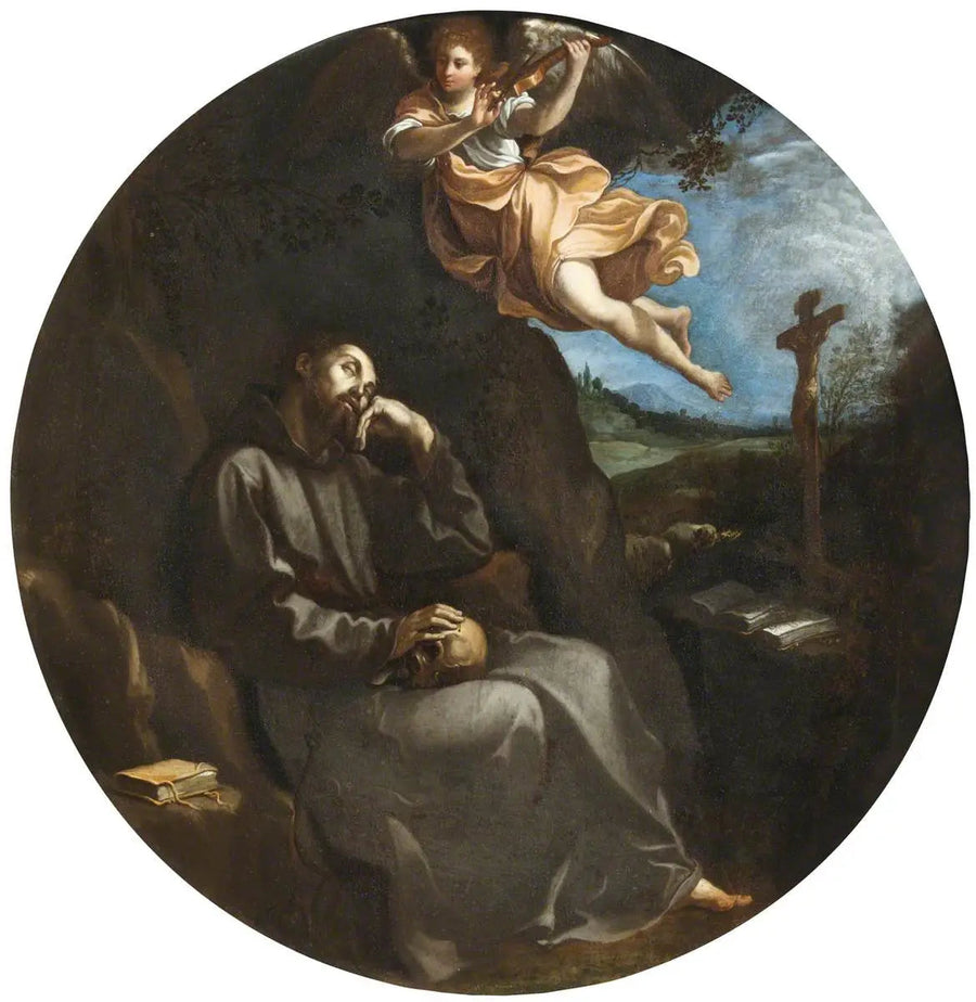 Ange som framträder i Saint François - Guido Reni