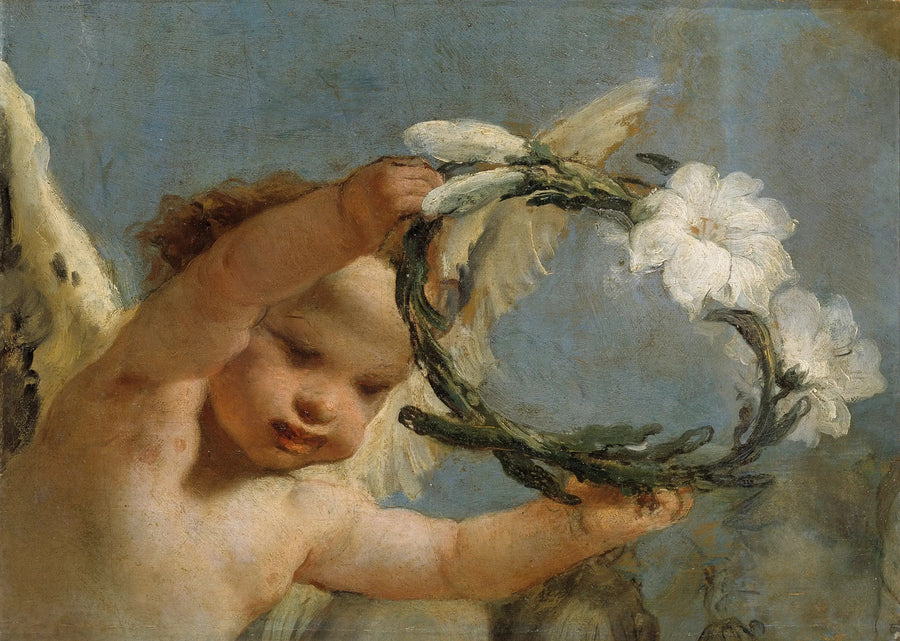Ange med en liljekrans - Giovanni Battista Tiepolo