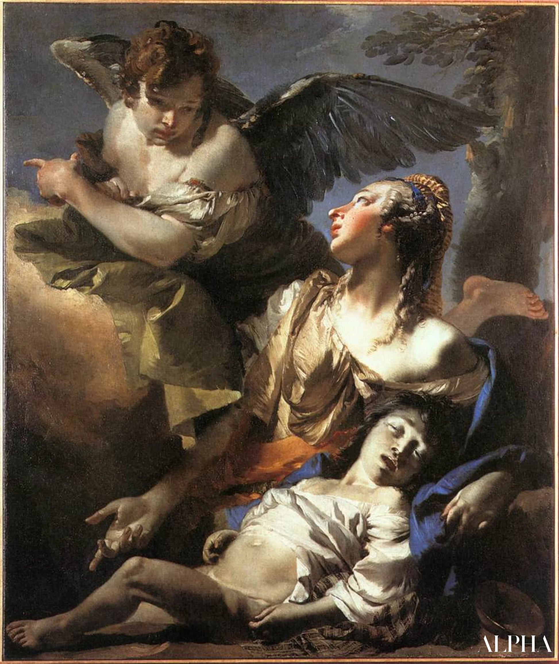 Reproduction du tableau « Ange sauvant Hagar - Giambattista Tiepolo » par Alpha Reproduction en peinture à l’huile