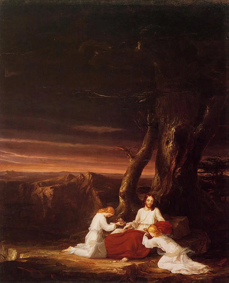 Anges som tillber Kristus i naturen - Thomas Cole
