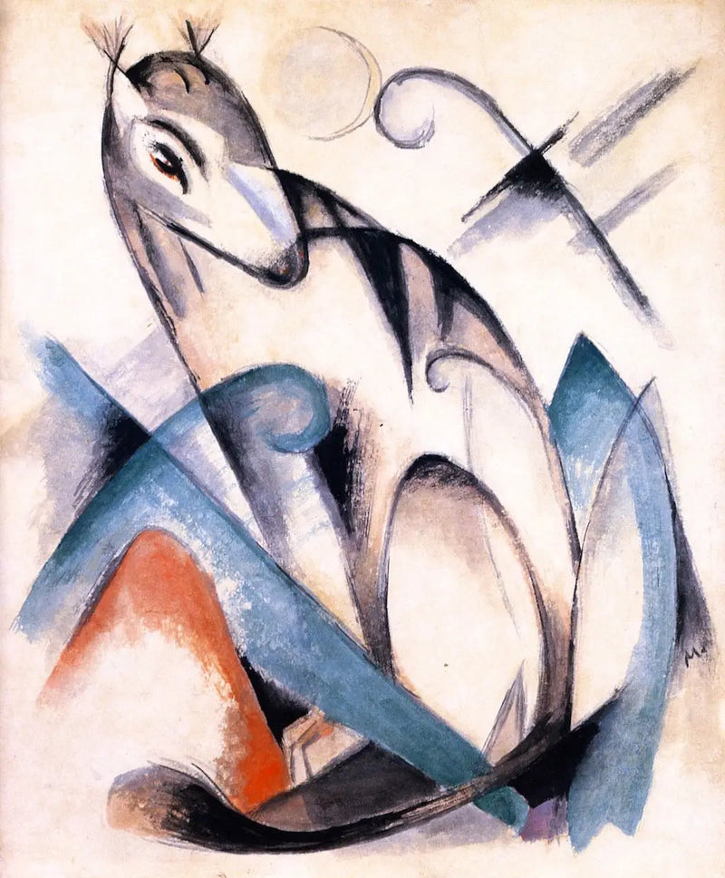 Sittande fantasidjur - Franz Marc