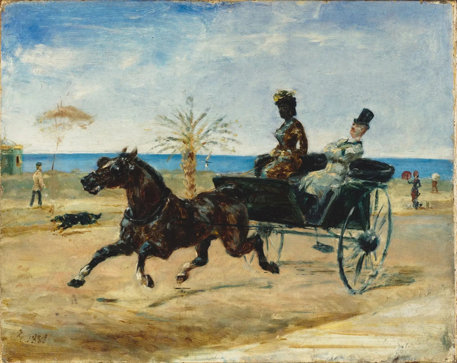Anne Justine Angèle Delva de Dalmarie som kör en cabriolet - Henri de Toulouse-Lautrec