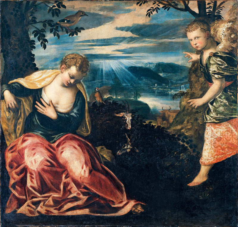 Annonseringen till kvinnan av Manoah - Jacopo Tintoretto