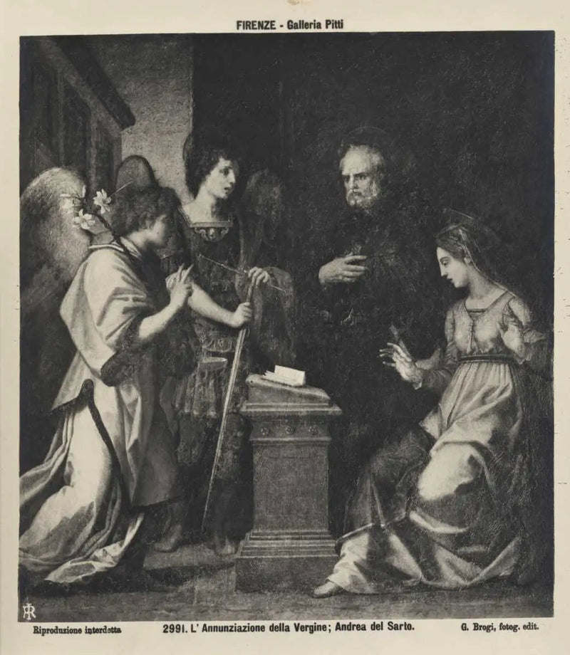 Annonsering med helgonen Mikael ärkeängel och Godenzo - Andrea del Sarto
