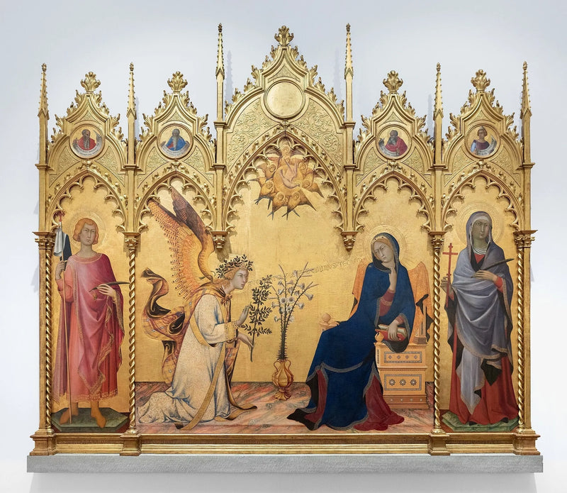 Annonceringen mellan helgonen Ansan och Margareta - Simone Martini