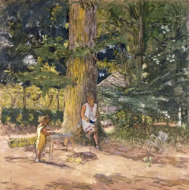 Antoinette David-Weill och hennes systerson Maurice Lambiotte i Mareil-le-Guyon, projekt - Édouard Vuillard