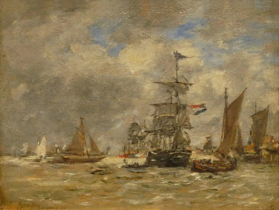 Antwerpen. Båtar på Schelde - Eugène Boudin