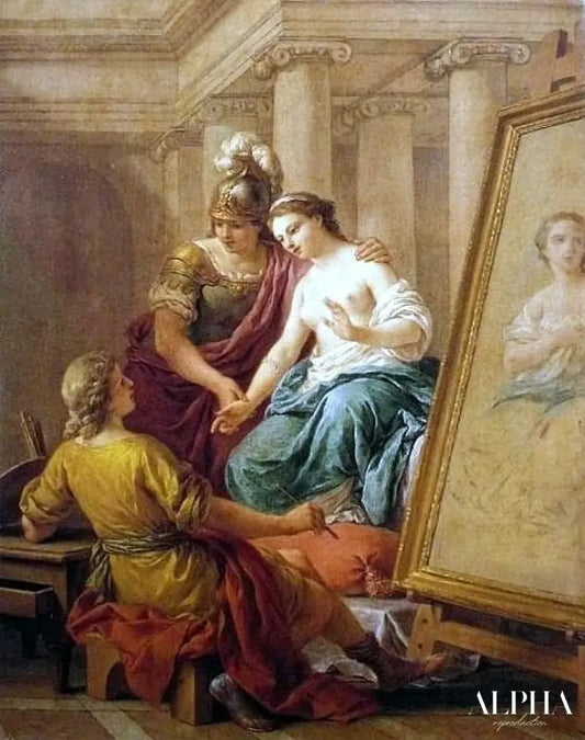 Apelles tombe amoureux de la maîtresse d'Alexandre le Grand - Louis Jean François Lagrenée - Reproductions de tableaux et peintures haut de gamme