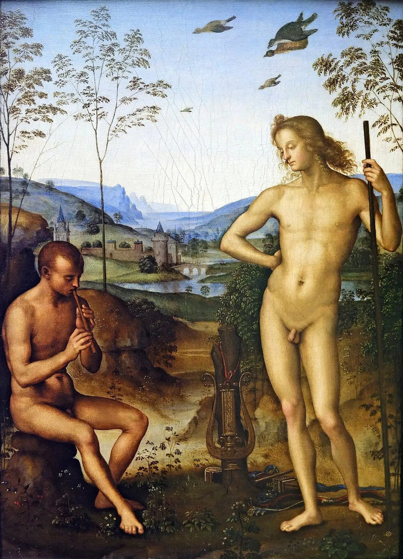 Apollon och Daphnis - Pietro Perugino