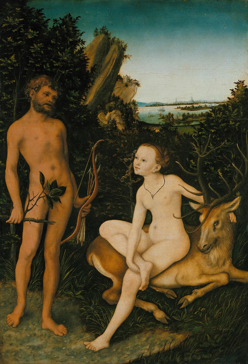 Apollon och Diane i ett skoglandskap - Lucas Cranach den äldre
