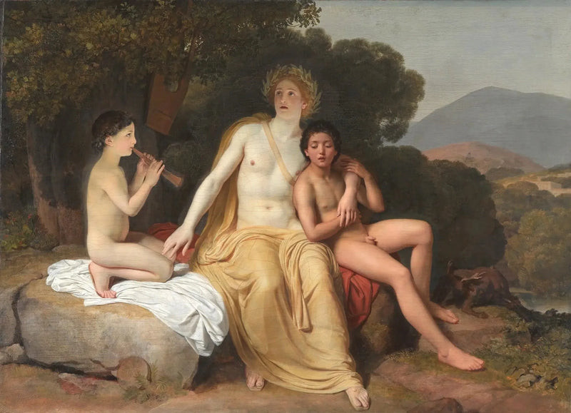 Apollon, Hyacinthe och Cyparisse som spelar musik och sjunger - Alexandre Ivanov