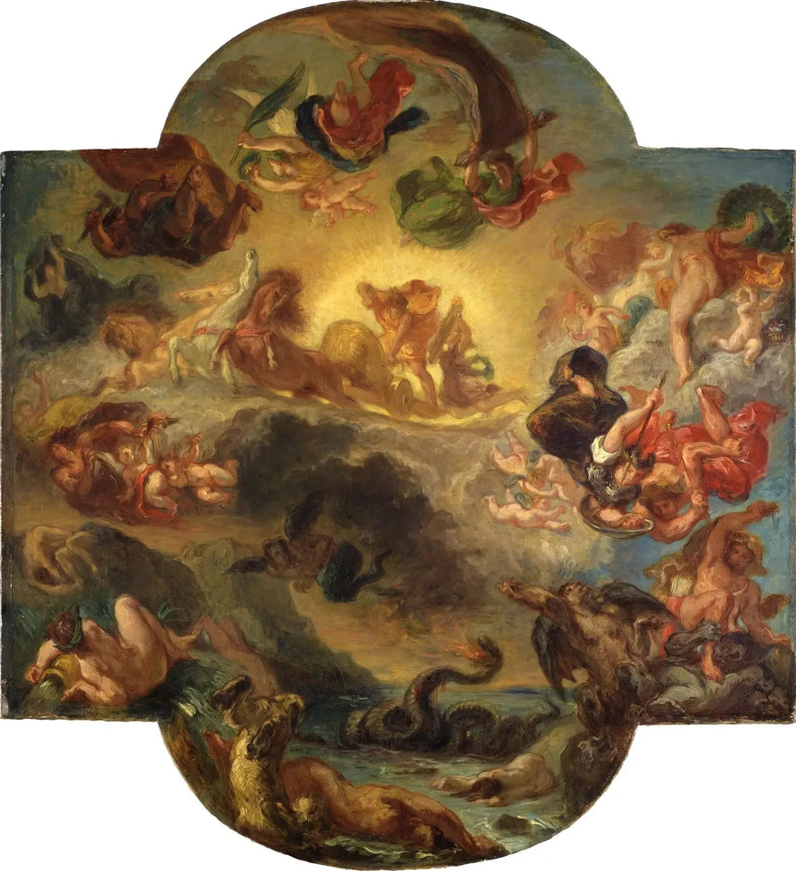 Apollon segrande över ormen Python - Eugène Delacroix