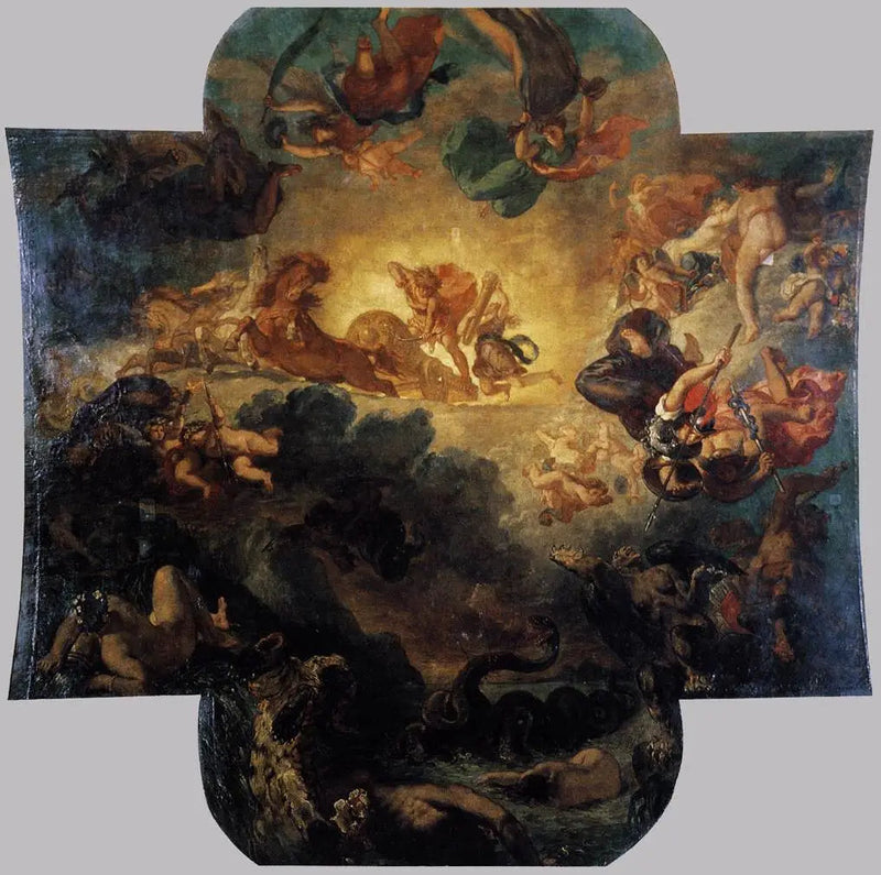 Apollon segrande över ormen Python - Eugène Delacroix