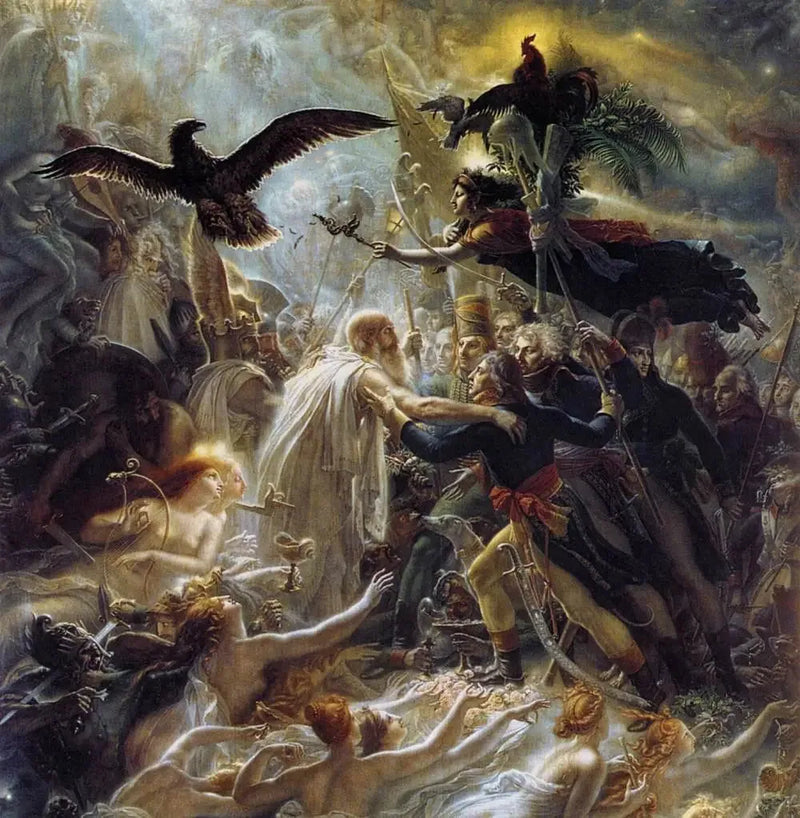 Apoteosen av de franska hjältarna som dog för fäderneslandet under frihetskriget - Anne-Louis Girodet