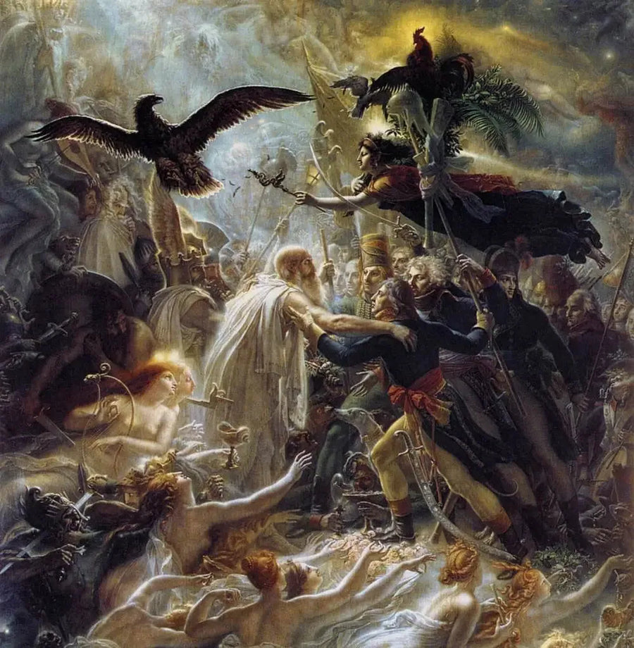 Apoteosen av de franska hjältarna som dog för fäderneslandet under frihetskriget - Anne-Louis Girodet