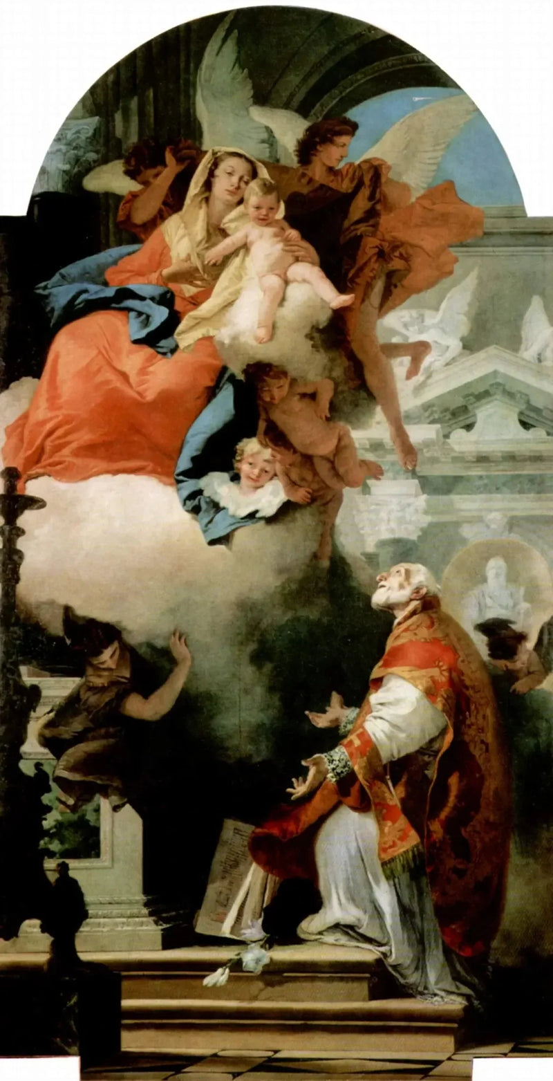 Uppenbarelsen av Jungfru Maria vid Saint Filippo Neri - Giovanni Battista Tiepolo