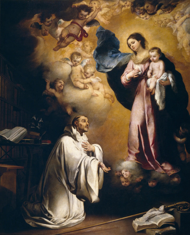 Uppenbarelsen av Jungfru Maria i Saint Bernard - Bartolomé Esteban Murillo