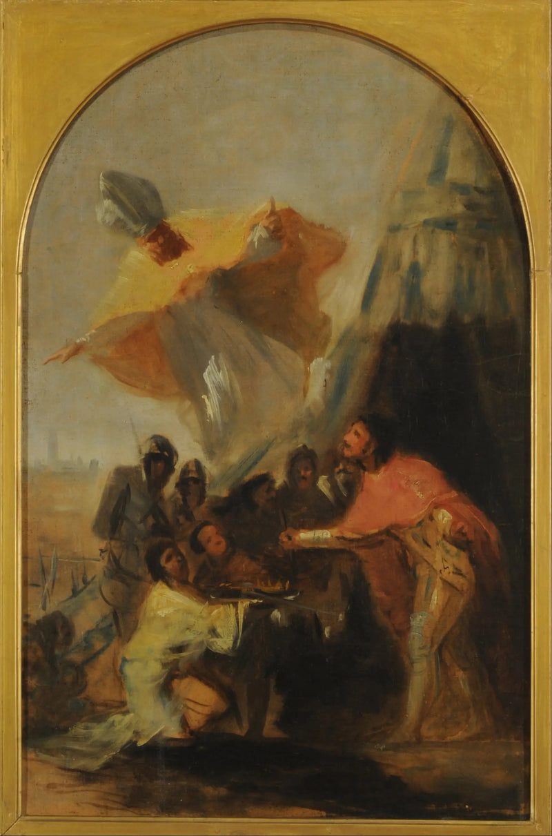 Sankt Isidors uppenbarelse för kung Ferdinand framför murarna i Sevilla - Francisco de Goya