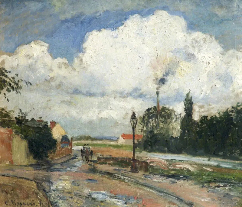 Efter regnet, kajen vid Pothuis i Pontoise - Camille Pissarro