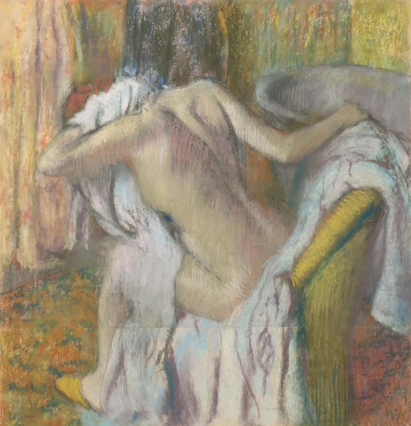 Efter badet, kvinna som torkar sig - Edgar Degas
