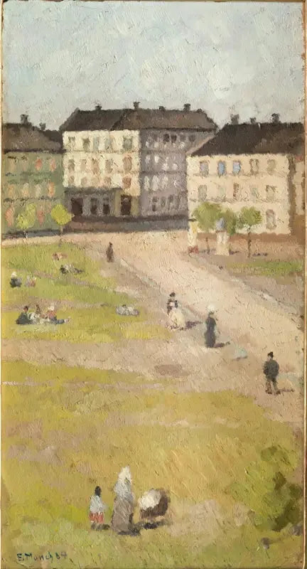 Après-midi sur la place Olaf Rye - Edvard Munch image 1 reproduction artisanale de tableau