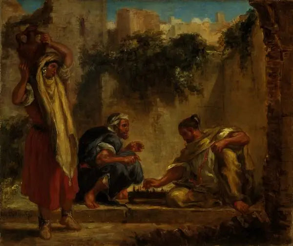 Arabes som spelar schack - Eugène Delacroix