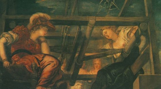 Arachné utmanar Minerva i en vävningstävling - Jacopo Tintoretto