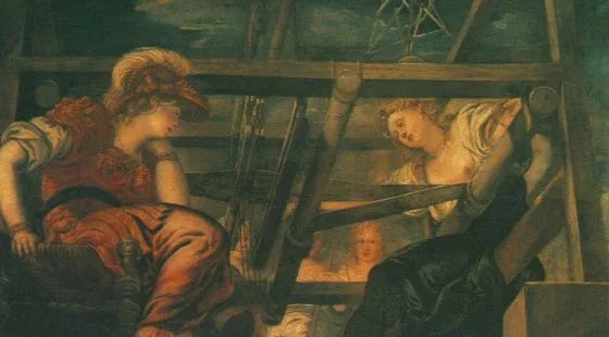 Arachné utmanar Minerva i en vävningstävling - Jacopo Tintoretto