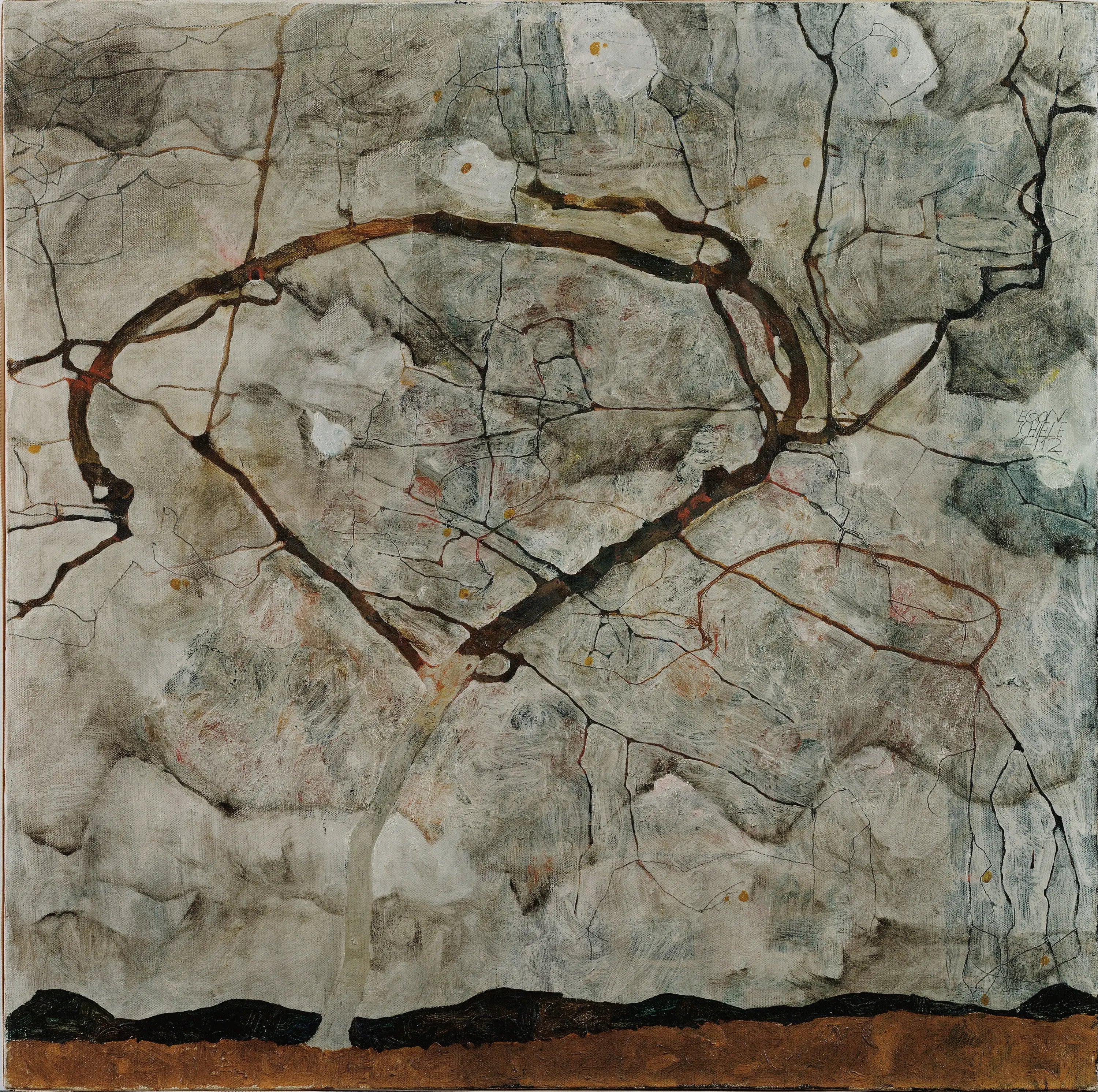 Arbre d'automne dans l'air agité (arbre d'hiver) - Egon Schiele image 1 reproduction réalisée par Alpha Reproduction