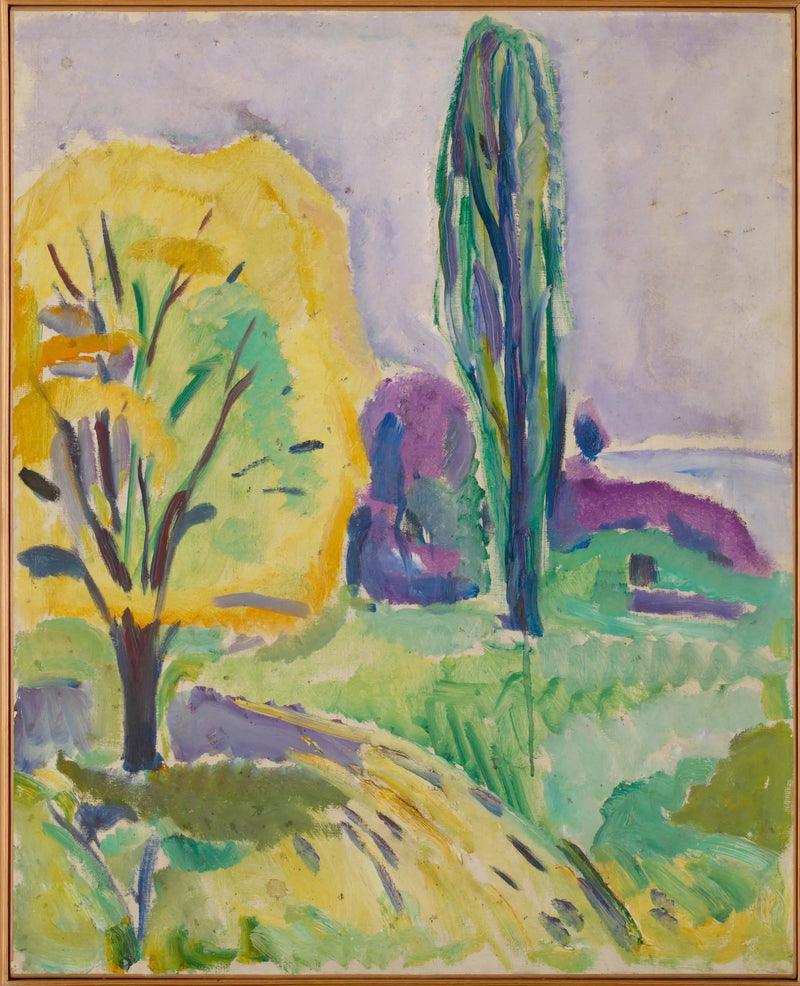 Gul och grön träd - Edvard Munch
