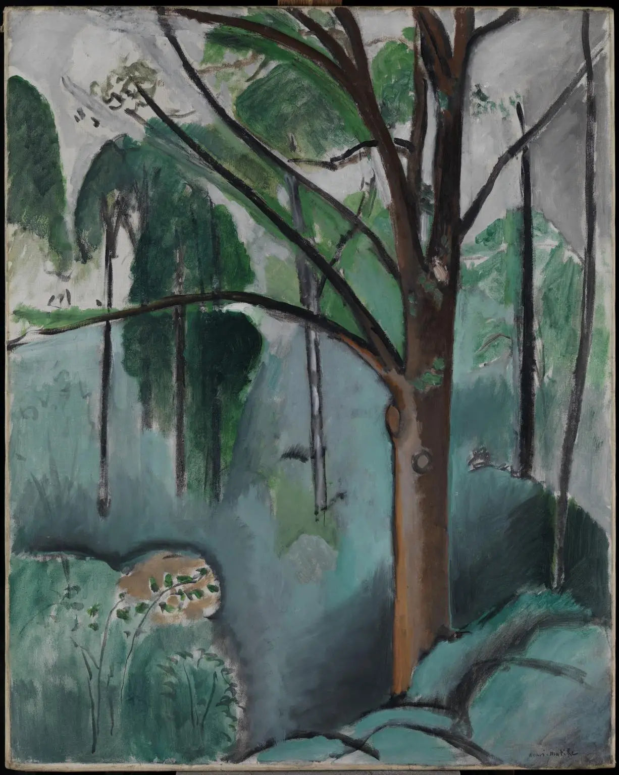 Reproduction du tableau « Arbre près de l'étang de Trivaux - Henri Matisse » par Alpha Reproduction en peinture à l’huile