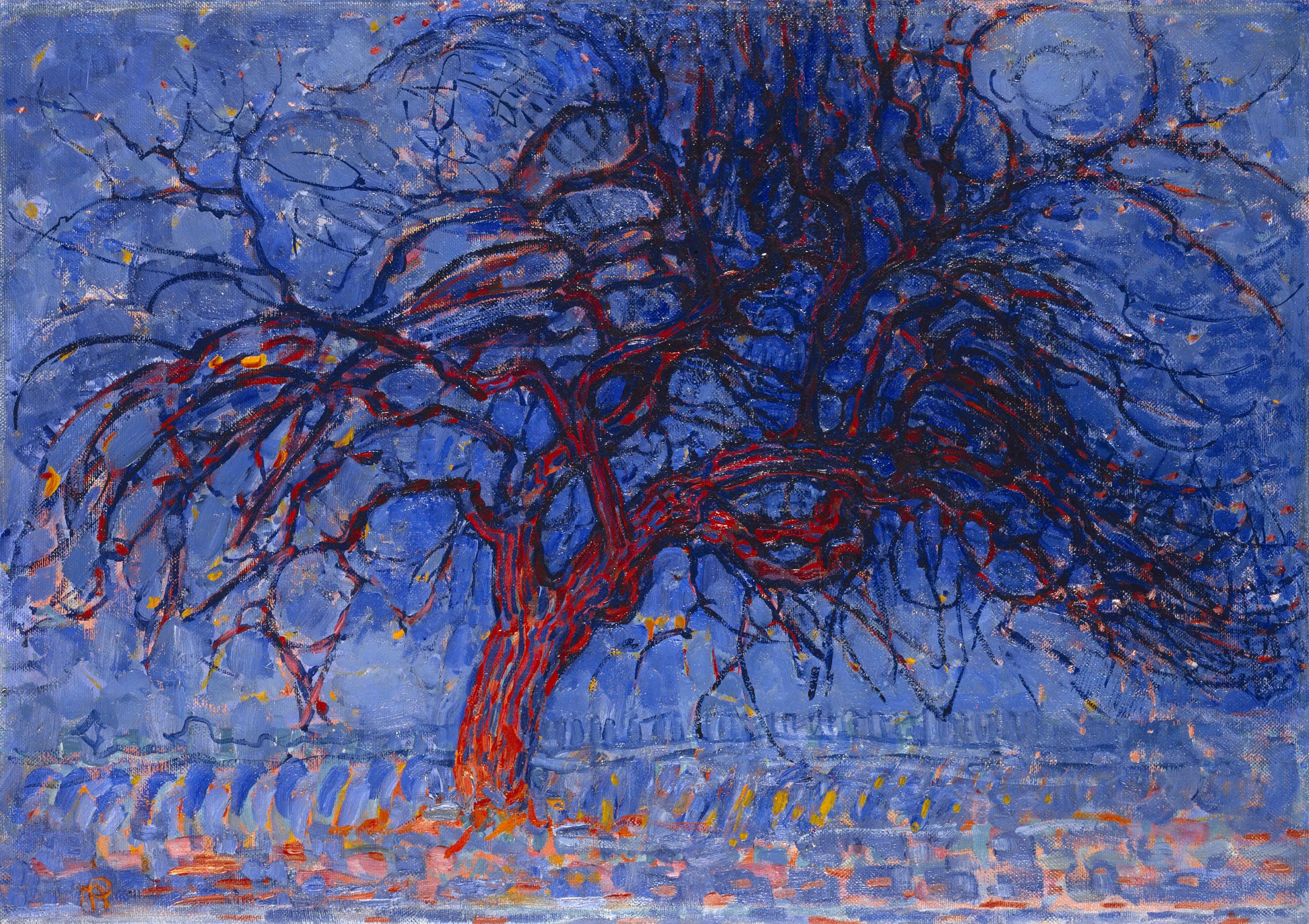 Reproduction du tableau « Arbre rouge - Piet Mondrian » par Alpha Reproduction en peinture à l’huile