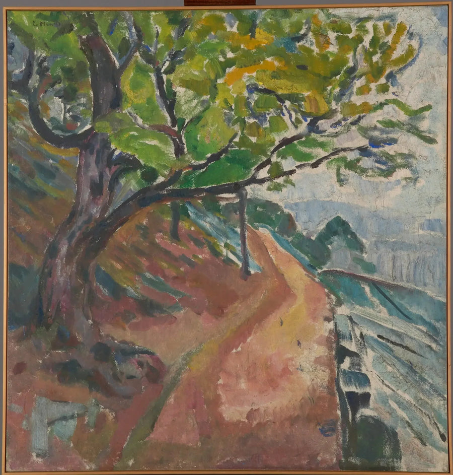 Grön träd nära vägen - Edvard Munch