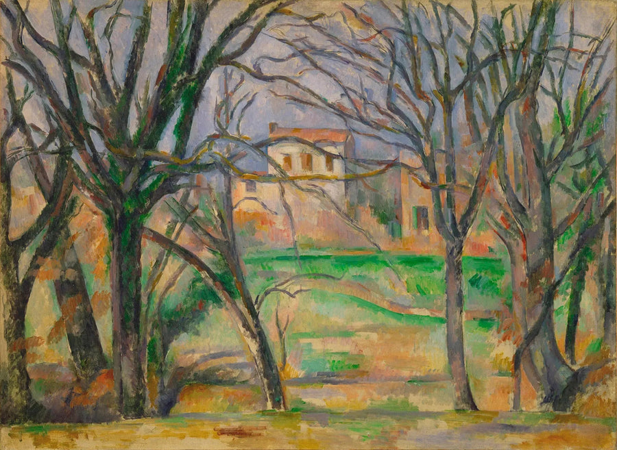 Träd och hus vid platsen La Durane - Paul Cézanne