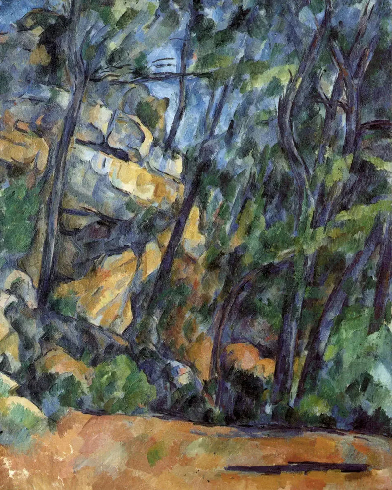 Träd och stenar i parken vid Svarta slottet - Paul Cézanne