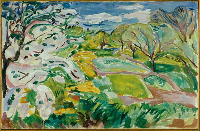 Fruktträd i blom i vinden - Edvard Munch
