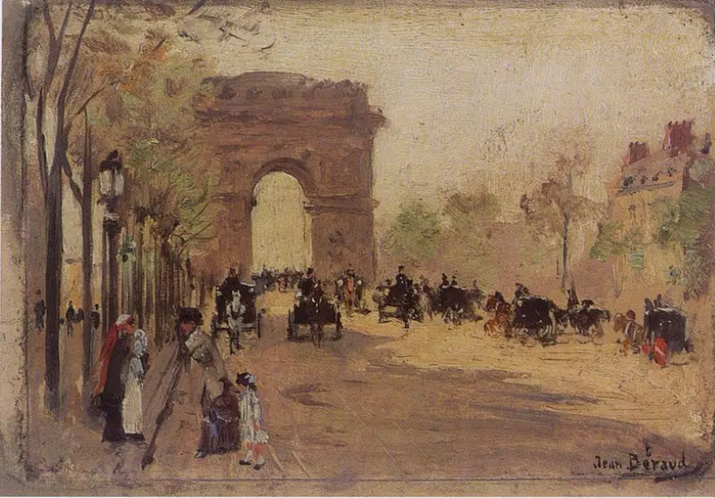 Triumfbågen och Champs-Élysées - Jean Béraud
